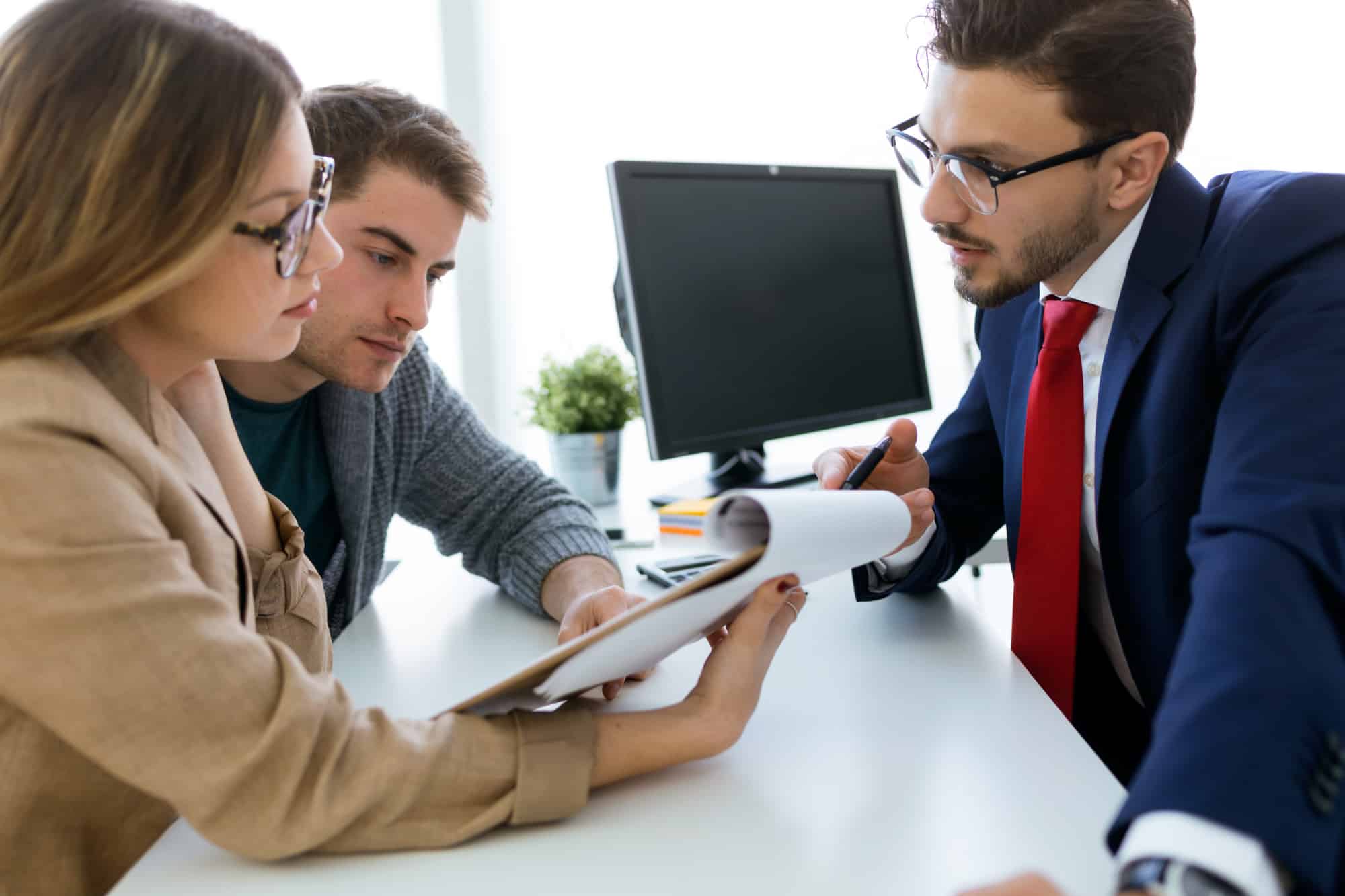 Mortgage Broker meeting with clients