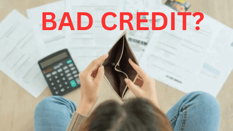 A woman having a bad credit