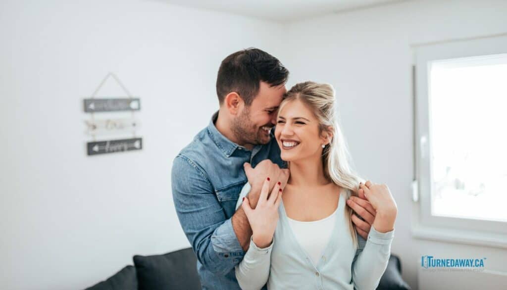Happy Couple Choosing Collateral Mortgage for financial needs