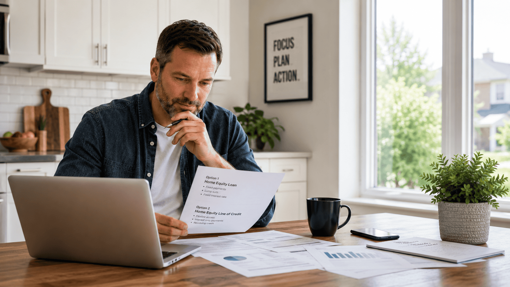 Comparing home equity financing options in Canada Home equity financing options — Canadian homeowner comparing a loan and a HELOC