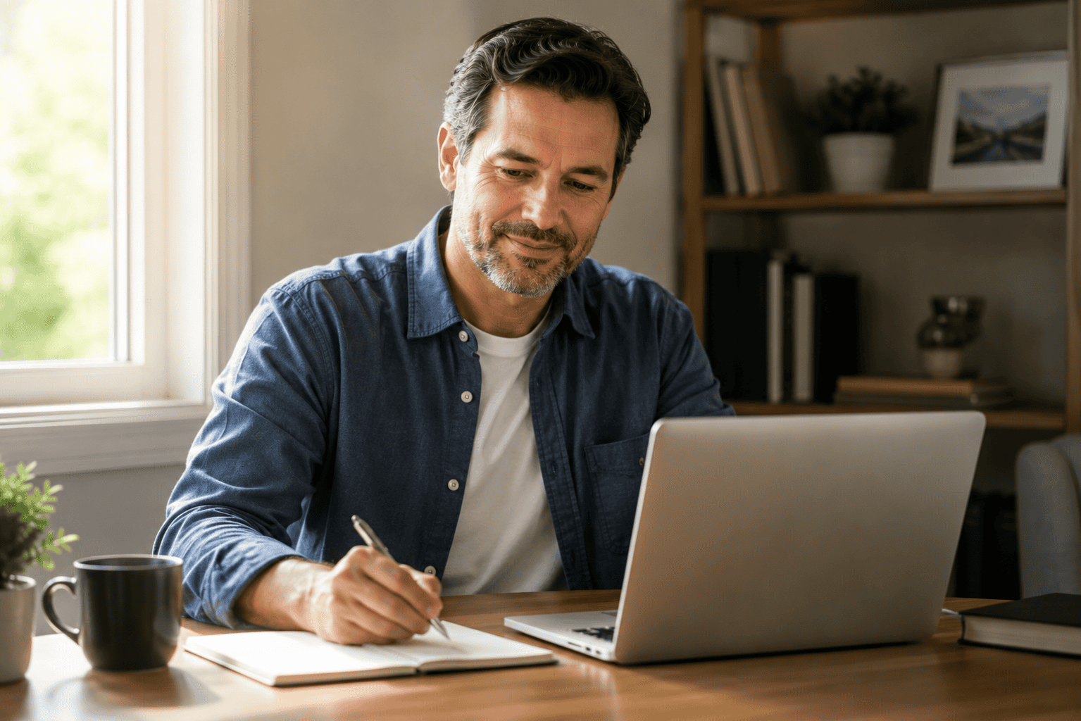 Relieved Ontario homeowner planning a budget to stay current on mortgage payments