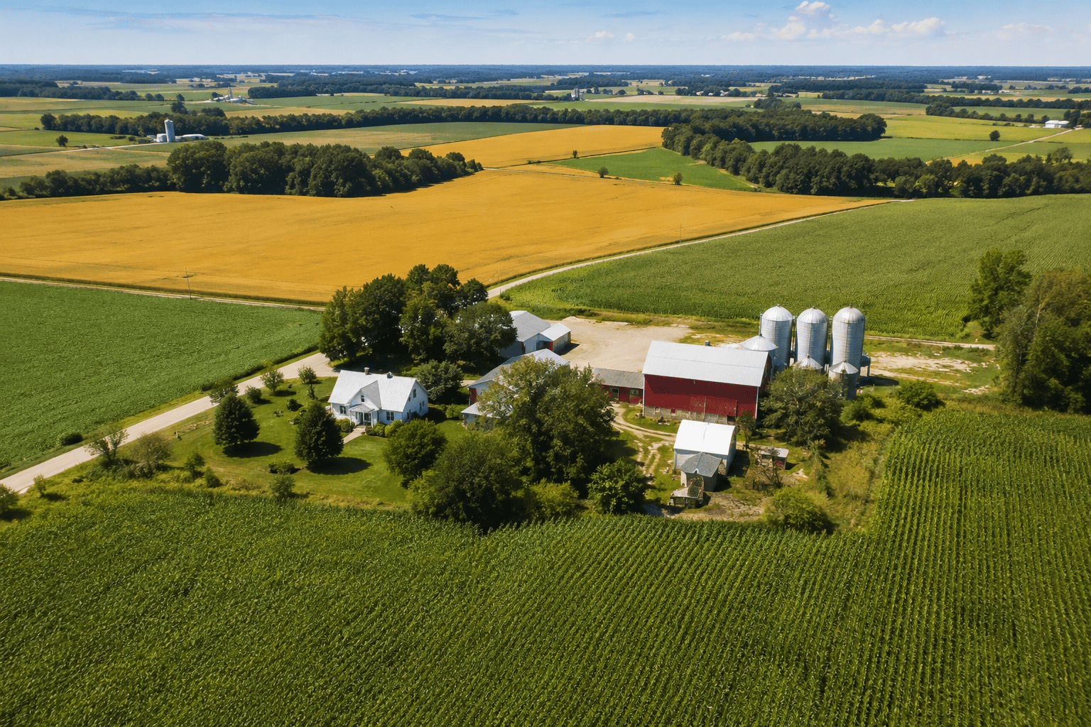 How a farm mortgage works Aerial view of a Canadian farm being assessed for a farm mortgage