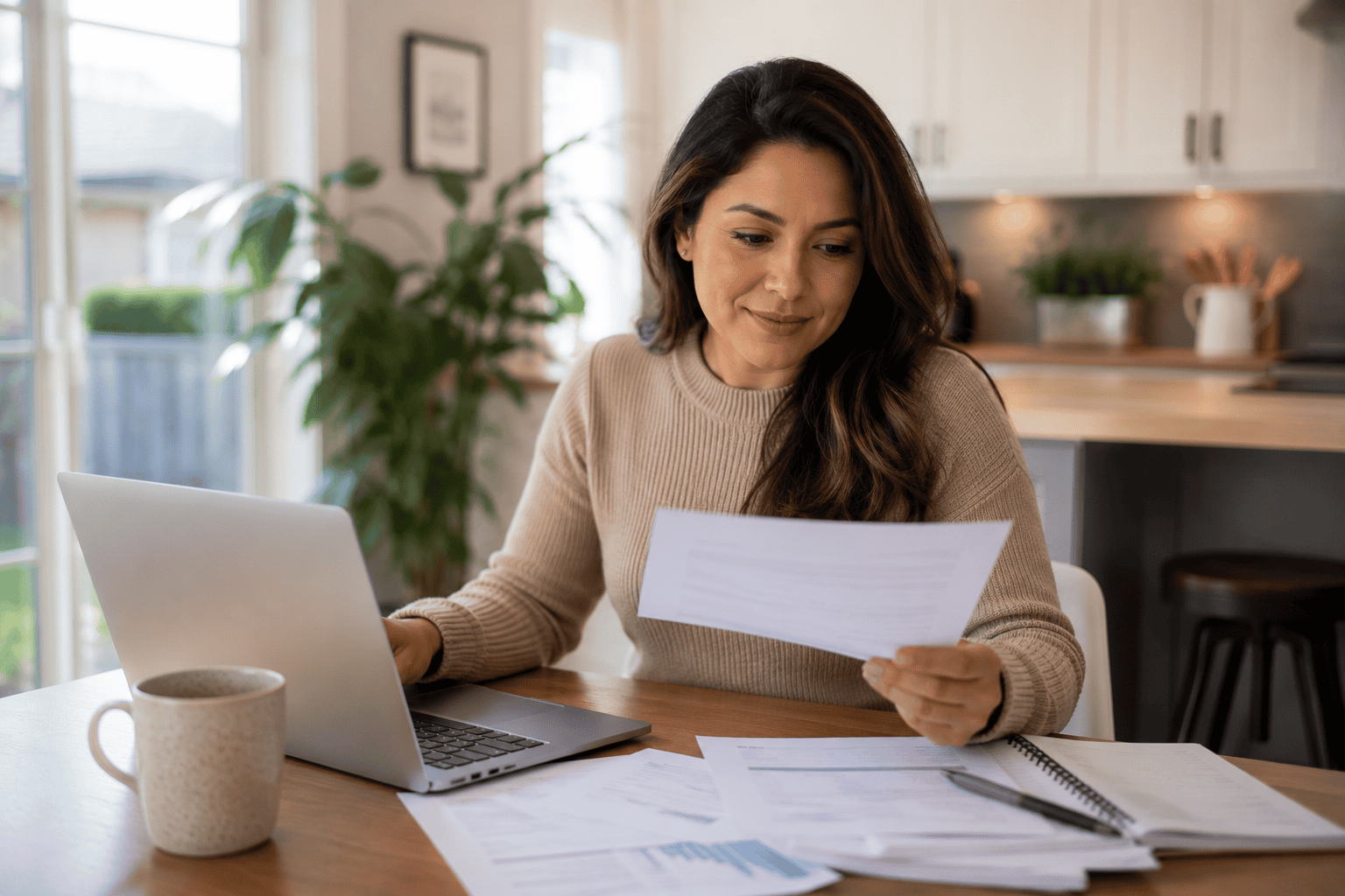 First time home buyer reviewing mortgage qualification options
