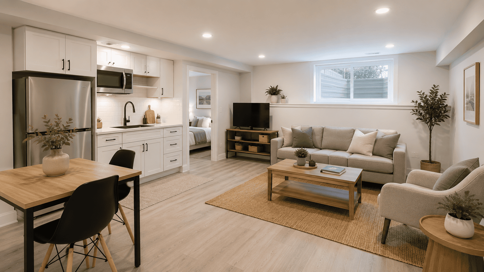 Newly finished legal basement secondary suite in an Ontario home funded through a refinance