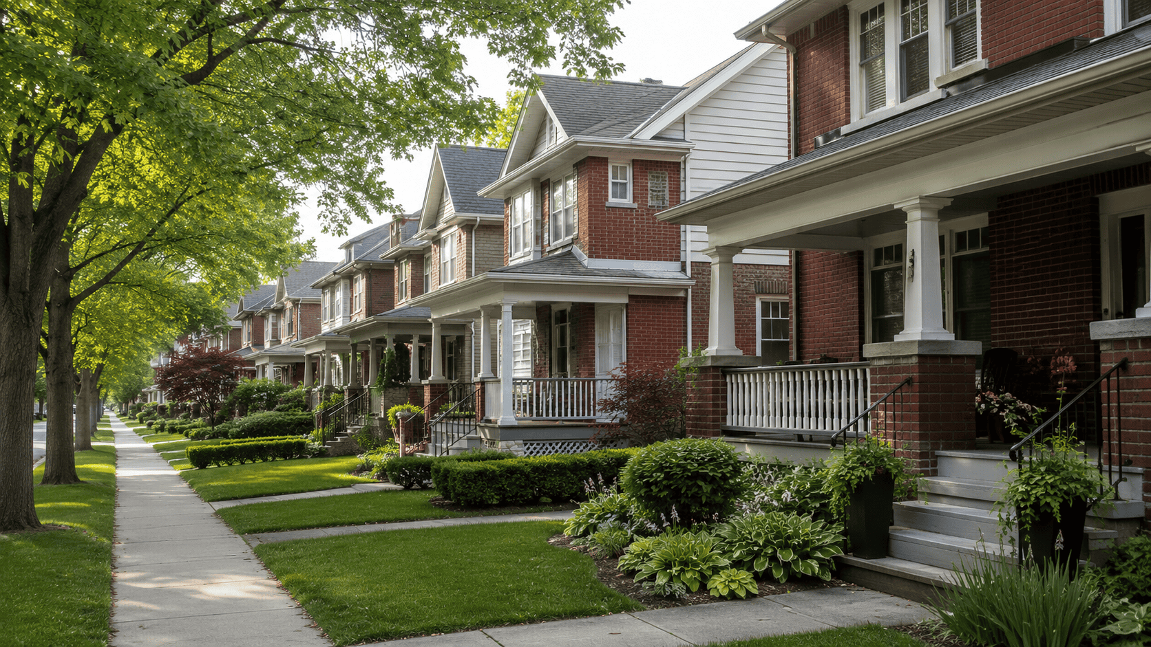 Street-level view of established Ontario homes representing mortgage refinance coverage across the province