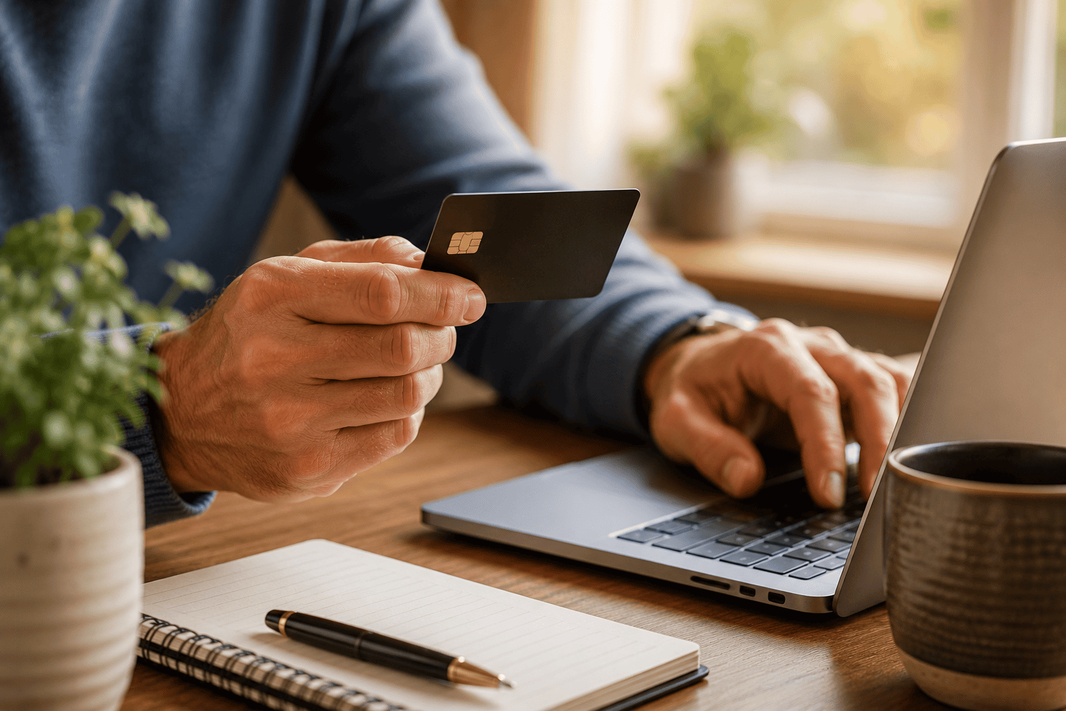 Person using a secured credit card to rebuild their credit