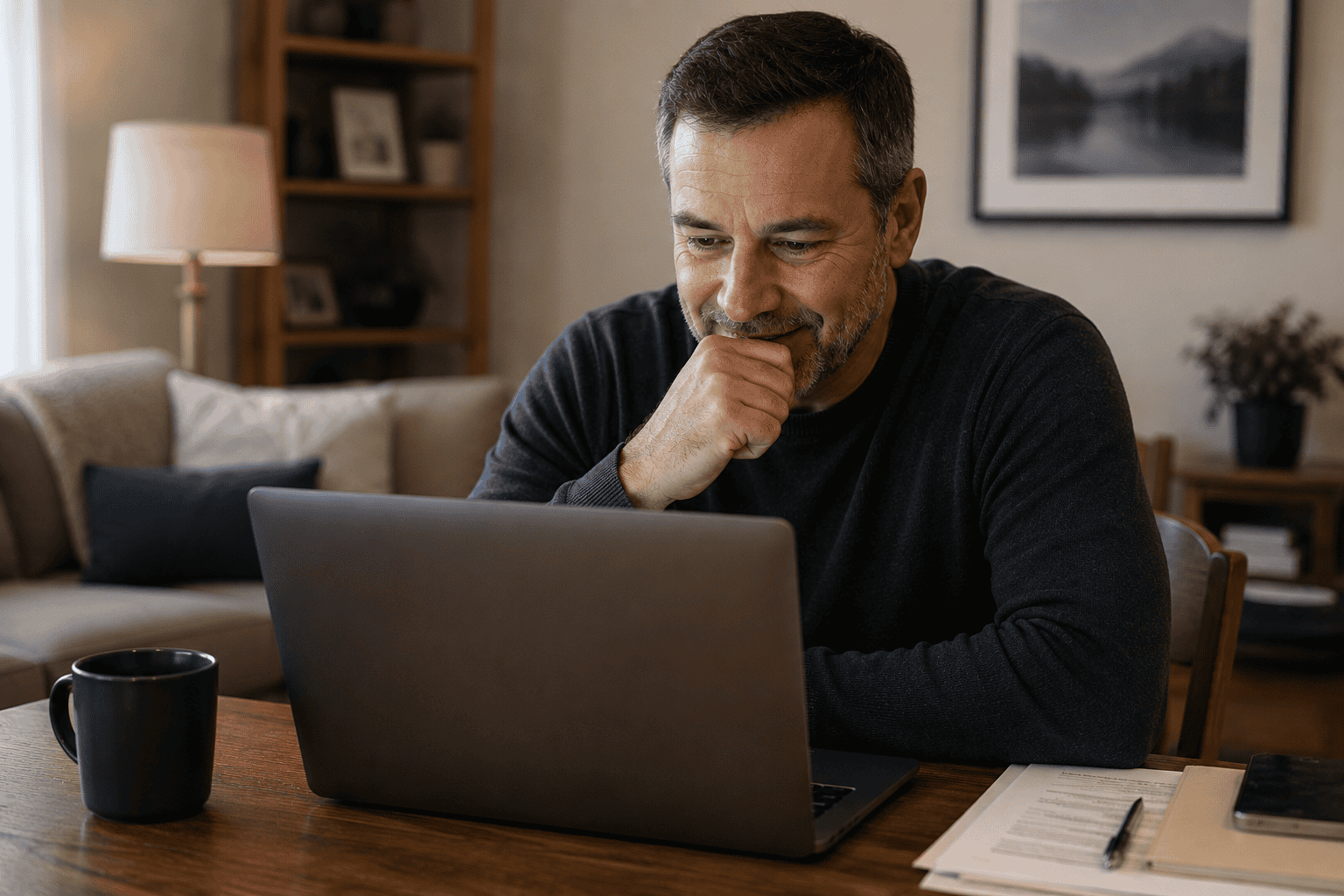 client reviewing a poor credit loan review using his equity