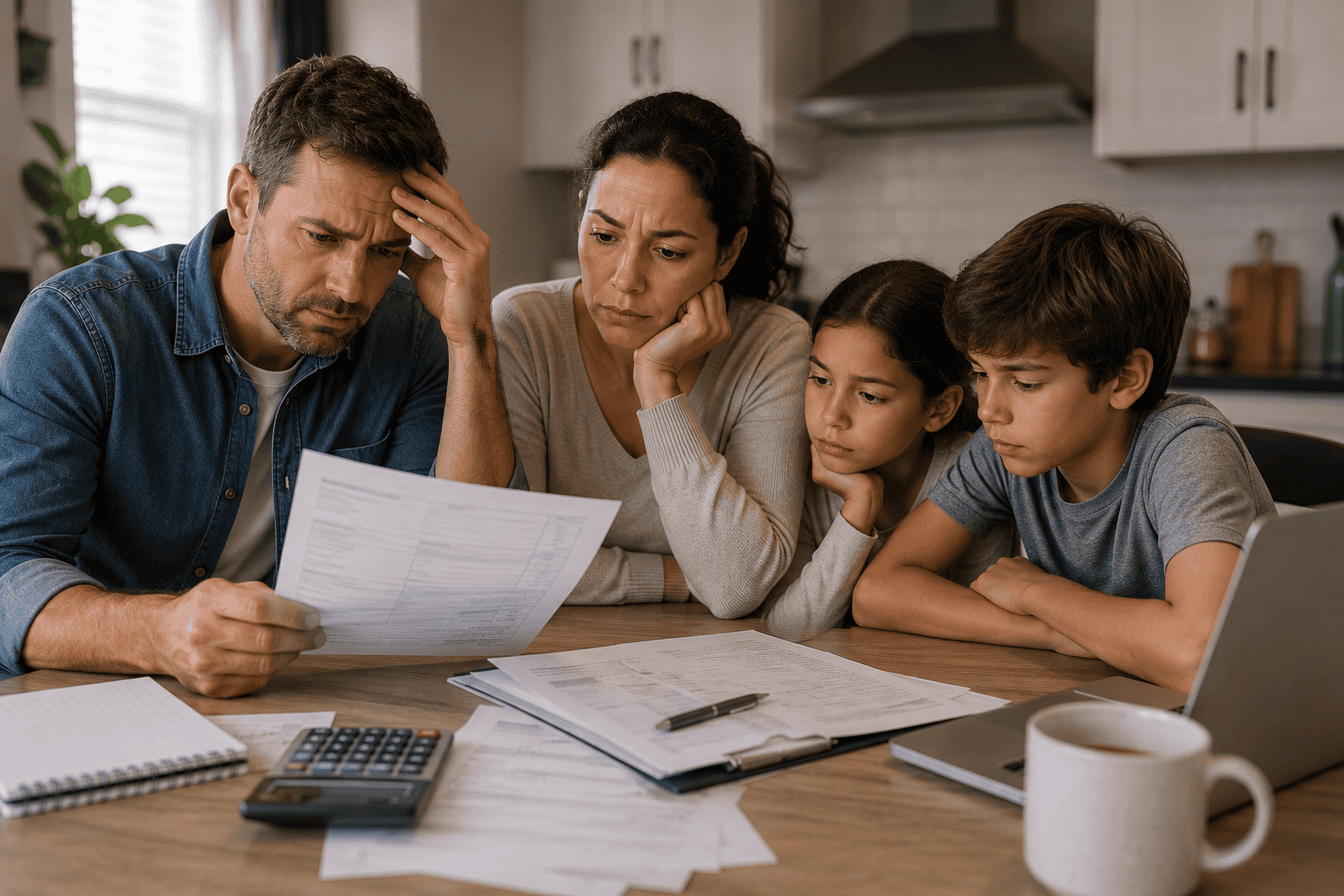 how many missed mortgage payments before foreclosure family reviewing their financial situation to determine how many missed mortgage payments before foreclosure